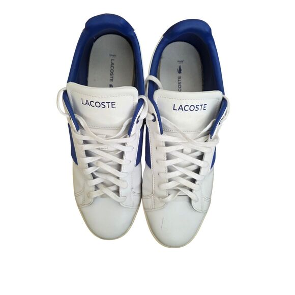 Lacoste Men’s White Blue Casual Sneakers Shoes Size 11 Pre-Owned